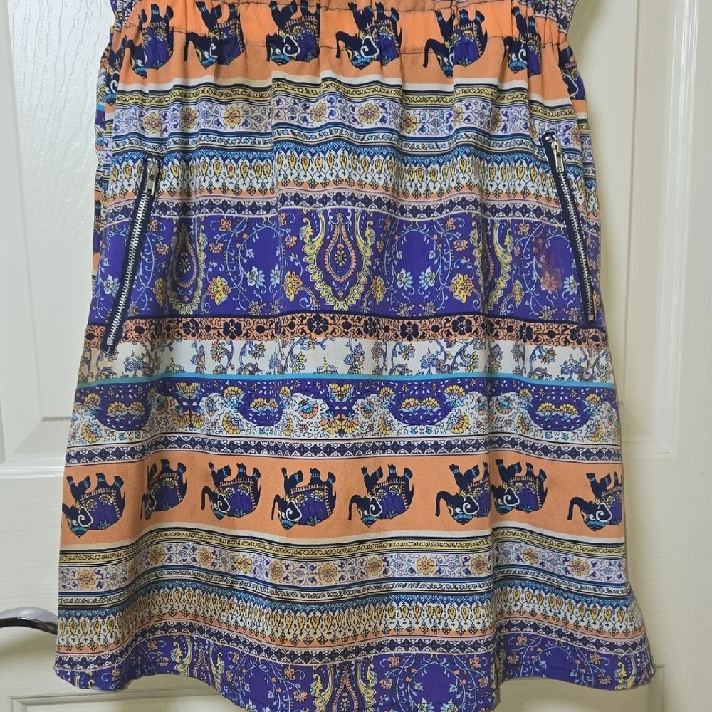 Derek Heart LG Dress Bright BOLD Colorful Keyhole BACK COOL ZIPPER POCKETS - Picture 5 of 12